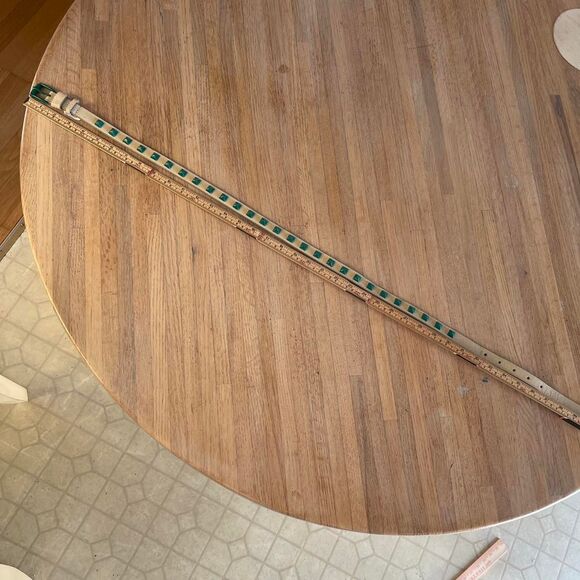 Vintage Y2K Vans Green‎ Pyramid Studded Skinny Leather Belt Cream & Mint Size M - Picture 8 of 8